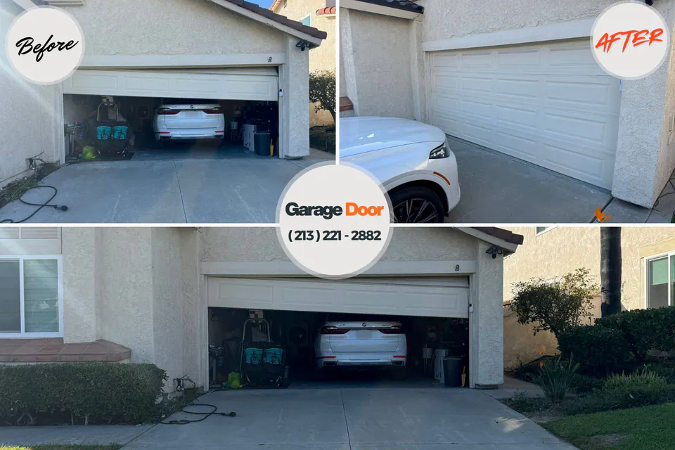 Before and after: garage door repair Lopezville, TX